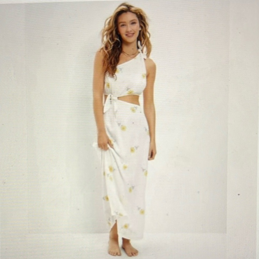 American Eagle Outfitters One shoulder maxi dress (size M)